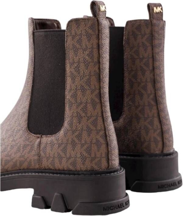 Michael Kors Chelsea Monogram Booties Verhoog Je Stijl Brown Dames