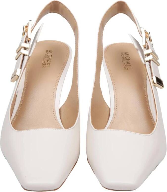 Michael Kors Crème leren slingback pumps Beige Dames