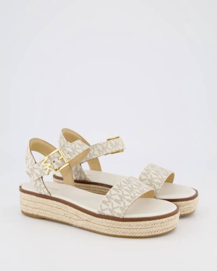 Michael Kors Dames Richie Espadrille Sandaal Wit Beige Dames