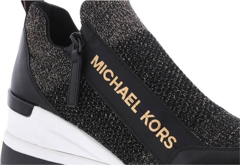 Michael Kors Dames Willis Wedge Sneaker Zwart Gou Black Dames