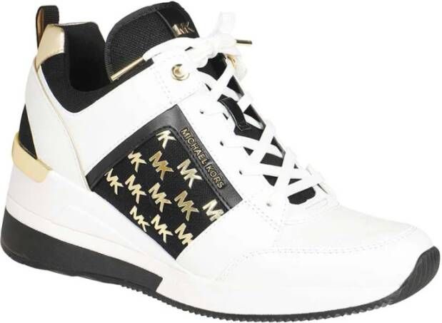 Michael Kors Georgie Sneakers met Metalen Logo White Dames