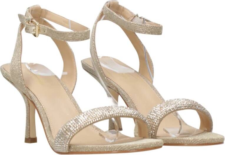 Michael Kors Glitter Mesh Sandalen met Logo Gesp Yellow Dames