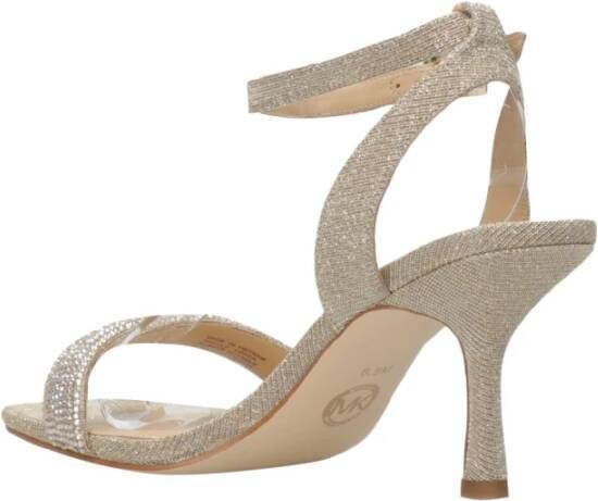 Michael Kors Glitter Mesh Sandalen met Logo Gesp Yellow Dames