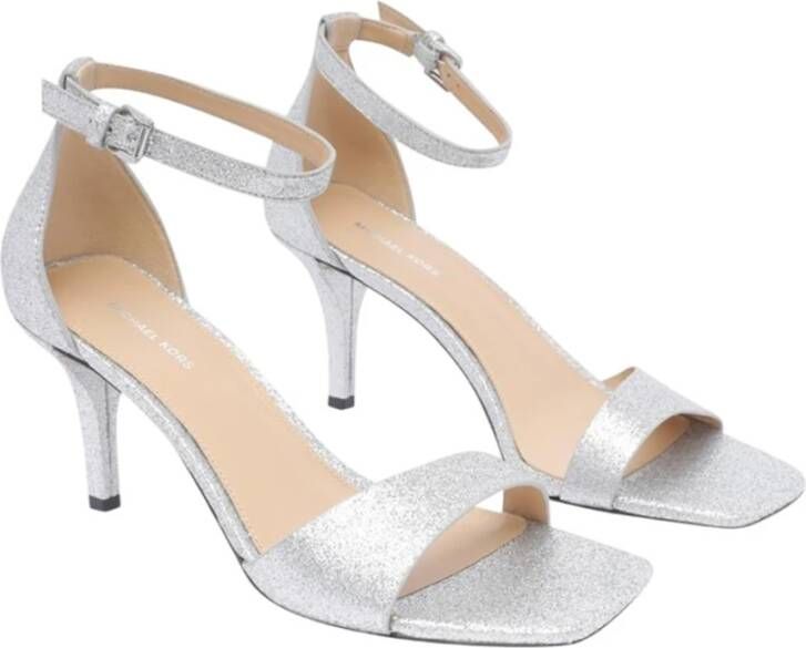 Michael Kors Glitter Pointed High Heel Sandals Gray Dames