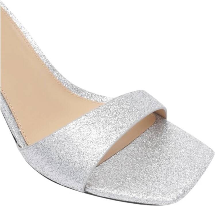 Michael Kors Glitter Pointed High Heel Sandals Gray Dames