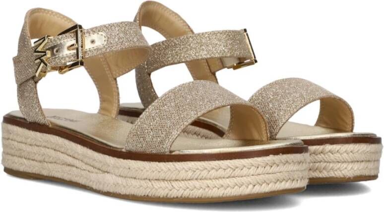 Michael Kors Gouden Glitter Espadrille Sandalen Yellow Dames