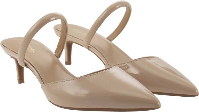 Michael Kors Jessa Glanzende Leren Sandalen Beige Dames