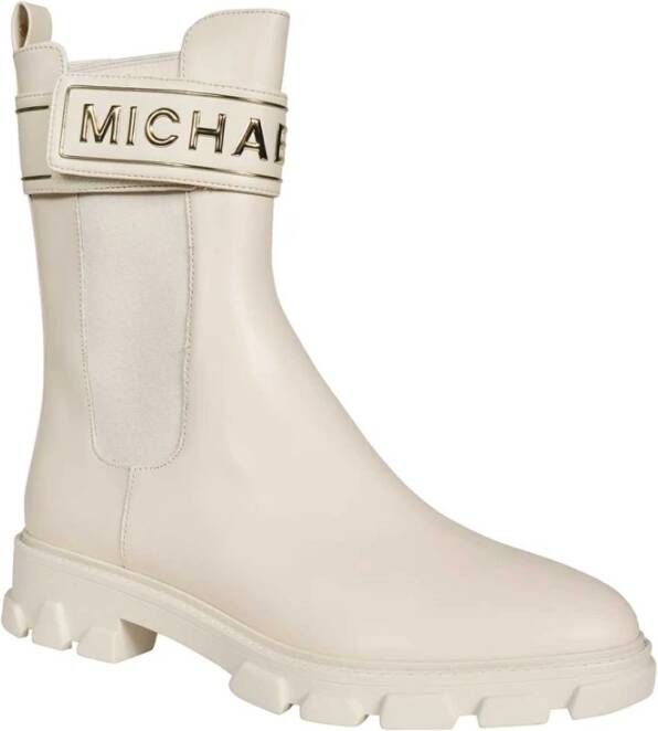 Michael Kors Klassieke Leren Enkellaarzen White Dames