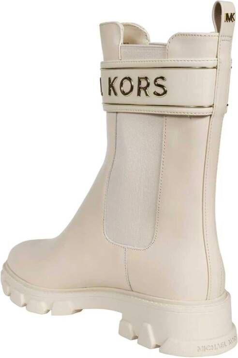 Michael Kors Klassieke Leren Enkellaarzen White Dames