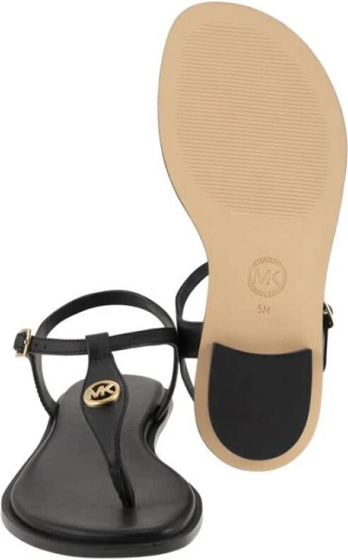 Michael Kors Leren sandaal met logo Black Dames