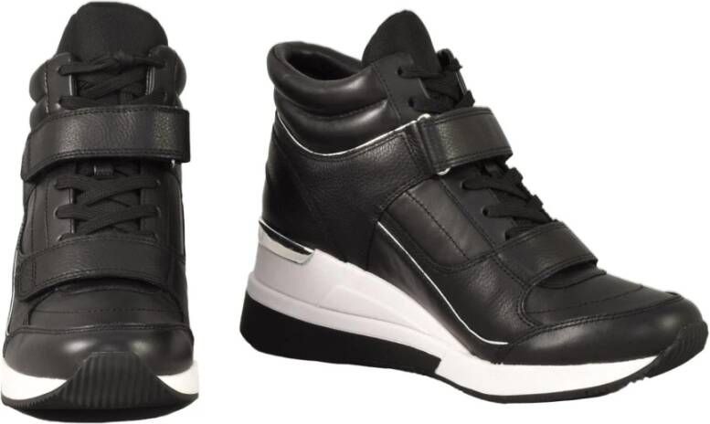 Michael Kors Leren Sneakers met Rubberen Zool Black Dames