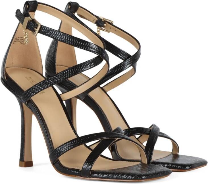 Michael Kors Leren Strappy Sandalen Black Dames