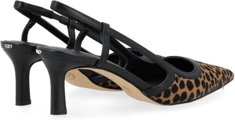 Michael Kors Alora Slingback Pumps met luipaardprint Brown Dames