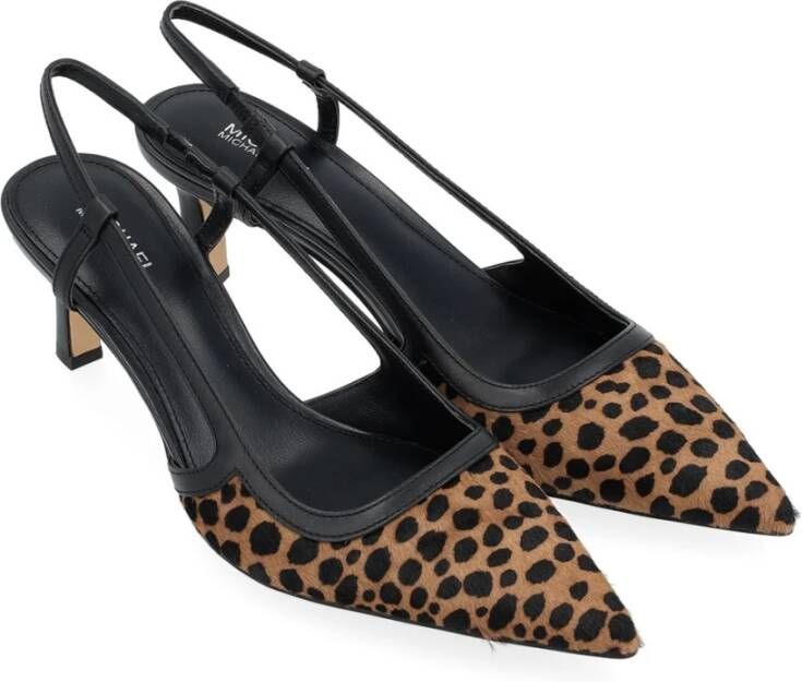 Michael Kors Alora Slingback Pumps met luipaardprint Brown Dames