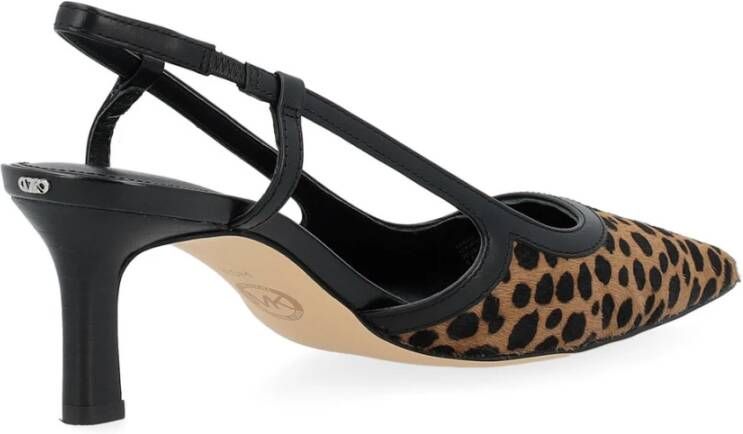 Michael Kors Alora Slingback Pumps met luipaardprint Brown Dames