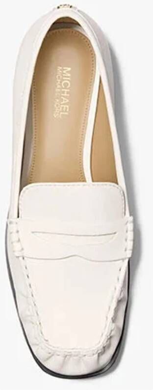 Michael Kors Platte Slip-On Leren Mocassins White Dames