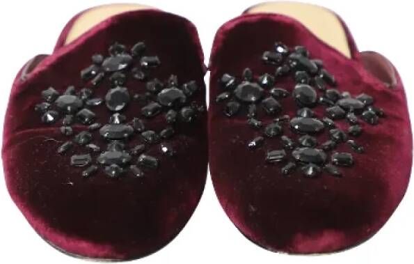 Michael Kors Pre-owned Velvet flats Red Dames