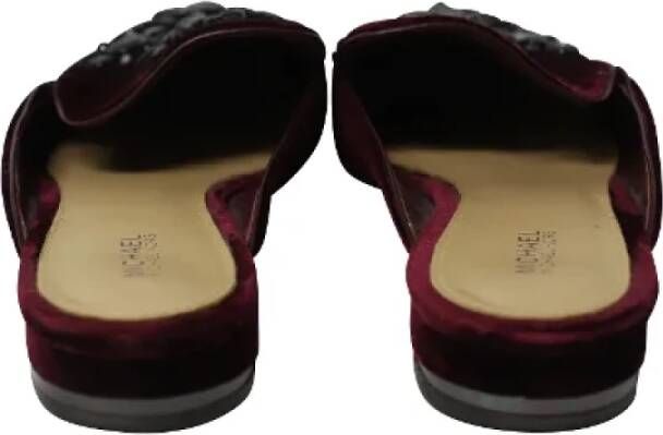 Michael Kors Pre-owned Velvet flats Red Dames