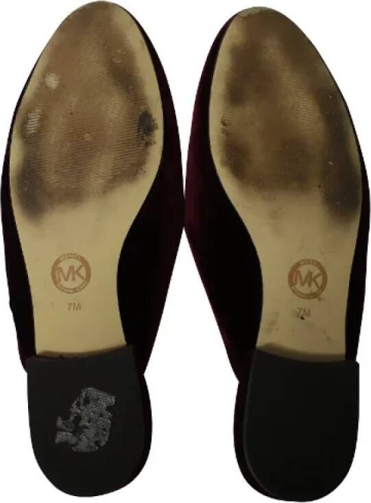 Michael Kors Pre-owned Velvet flats Red Dames