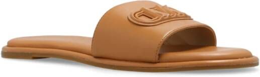 Michael Kors Saylor-slippers met logo Brown Dames