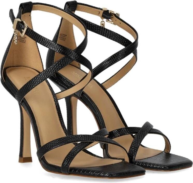 Michael Kors Strappy Zwarte Hakken Sandaal Black Dames