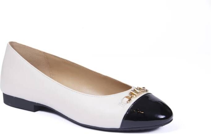 Michael Kors Witte balletflats met zwarte neus White Dames