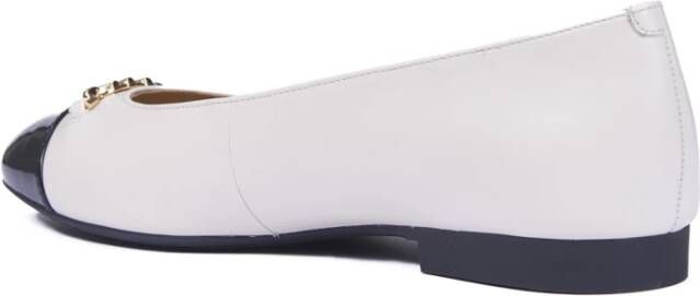 Michael Kors Witte balletflats met zwarte neus White Dames