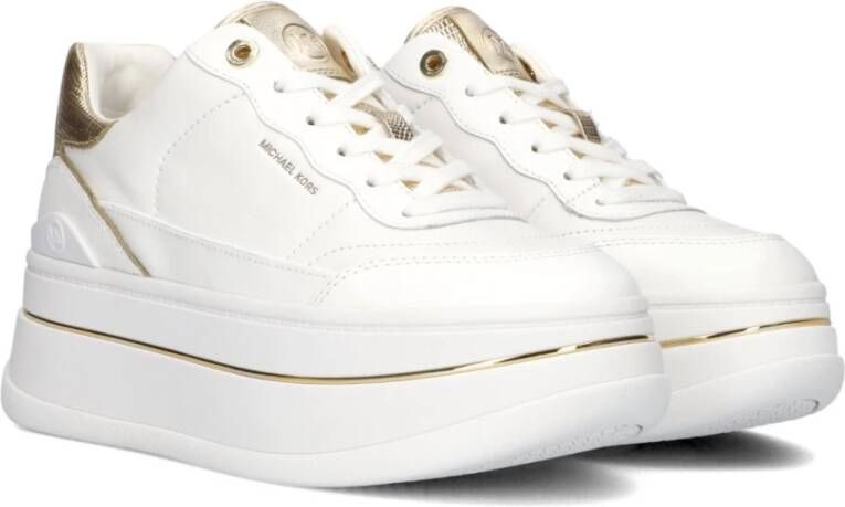 Michael Kors Witte Lage Sneakers Hayes Laces Up White Dames