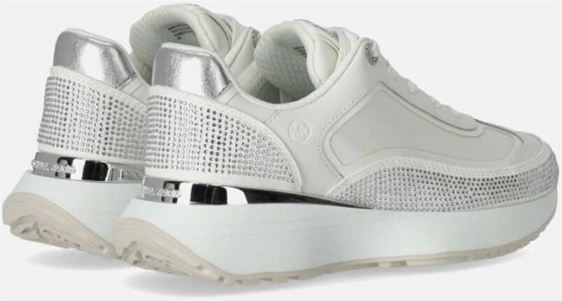 Michael Kors Witte Leren Sneakers met Strass White Dames