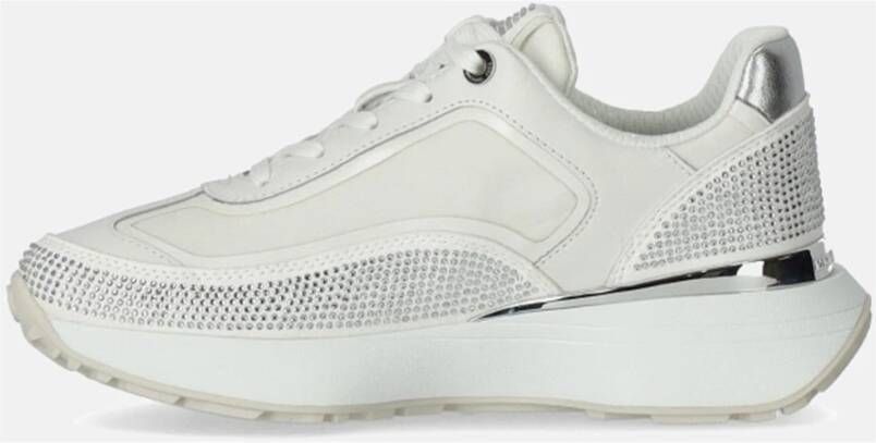 Michael Kors Witte Leren Sneakers met Strass White Dames