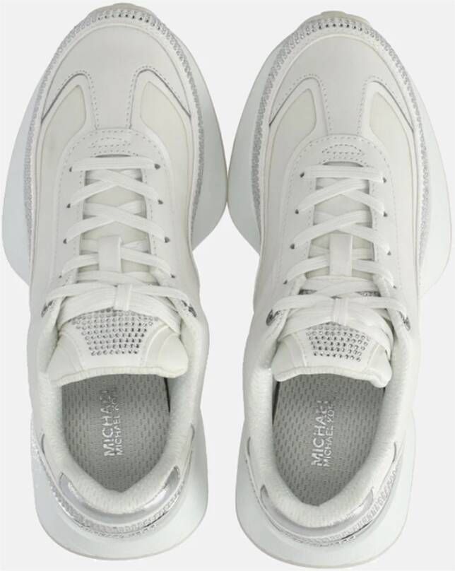 Michael Kors Witte Leren Sneakers met Strass White Dames