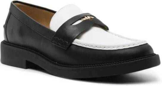 Michael Kors Zwarte leren Loafer Flats Black Dames