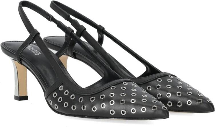 Michael Kors Zwarte Alora Slingback Pump met Eyelets Black Dames