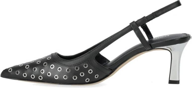 Michael Kors Zwarte Alora Slingback Pump met Eyelets Black Dames