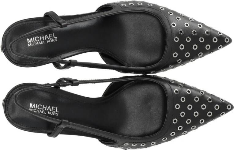 Michael Kors Zwarte Alora Slingback Pump met Eyelets Black Dames