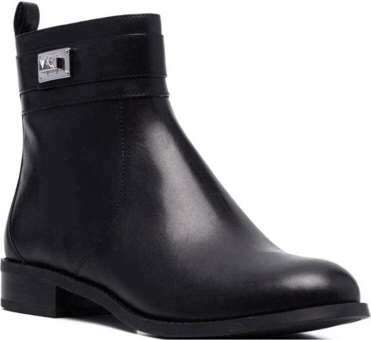 Michael Kors Zwarte Band Platte Enkellaars Black Dames