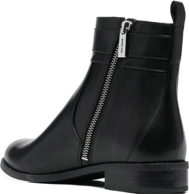 Michael Kors Zwarte Band Platte Enkellaars Black Dames