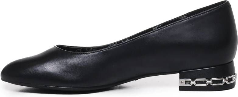 Michael Kors Zwarte Leren Ballet Flats Lage Hak Black Dames