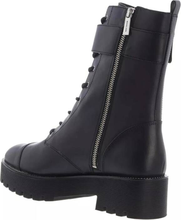 Michael Kors Zwarte Leren Cuff Bootie met Gespen Black Dames