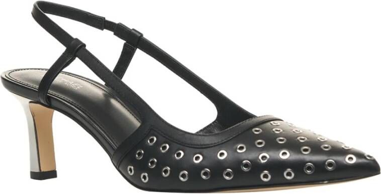 Michael Kors Zwarte Leren Pumps met Puntige Neus Black Dames