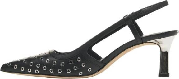 Michael Kors Zwarte Leren Pumps met Puntige Neus Black Dames