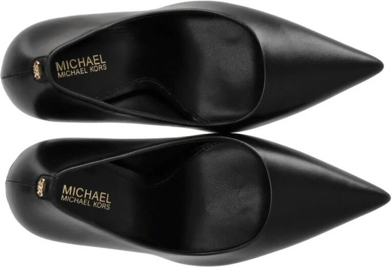 Michael Kors Zwarte Leren Puntige Neus Pomp Black Dames