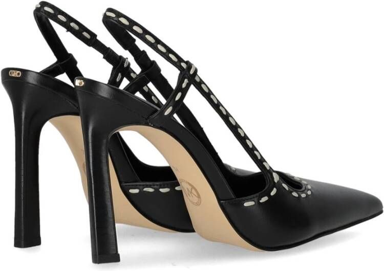 Michael Kors Zwarte leren slingback pump Black Dames