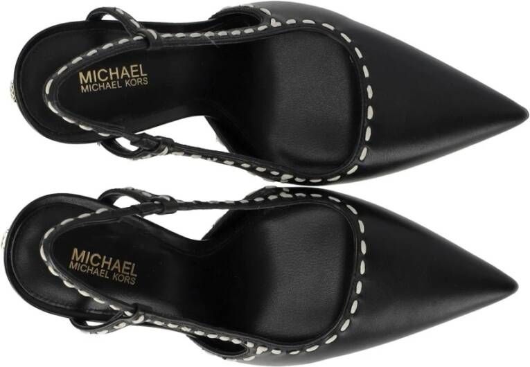 Michael Kors Zwarte leren slingback pump Black Dames