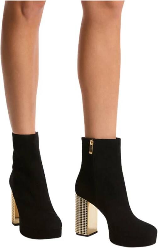 Michael Kors Zwarte Platform Bootie Stijl Black Dames