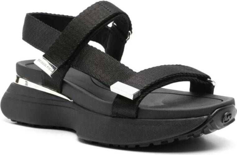 Michael Kors Zwarte platte sandalen voor vrouwen Black Dames