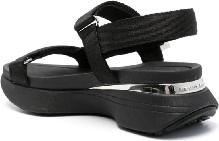 Michael Kors Zwarte platte sandalen voor vrouwen Black Dames