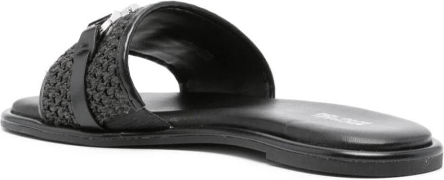 Michael Kors Zwarte Slide Slippers voor Vrouwen Black Dames