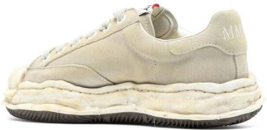 Mihara Yasuhiro Grijze Leren Sneaker met Geborduurd Logo Beige Heren