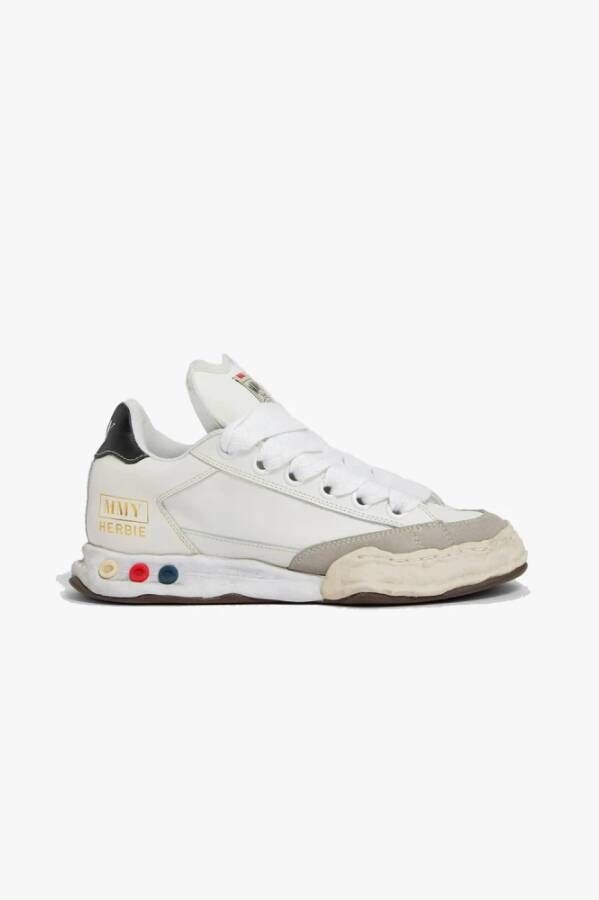 Mihara Yasuhiro Leren Sneakers met Japans Ontwerp White Heren